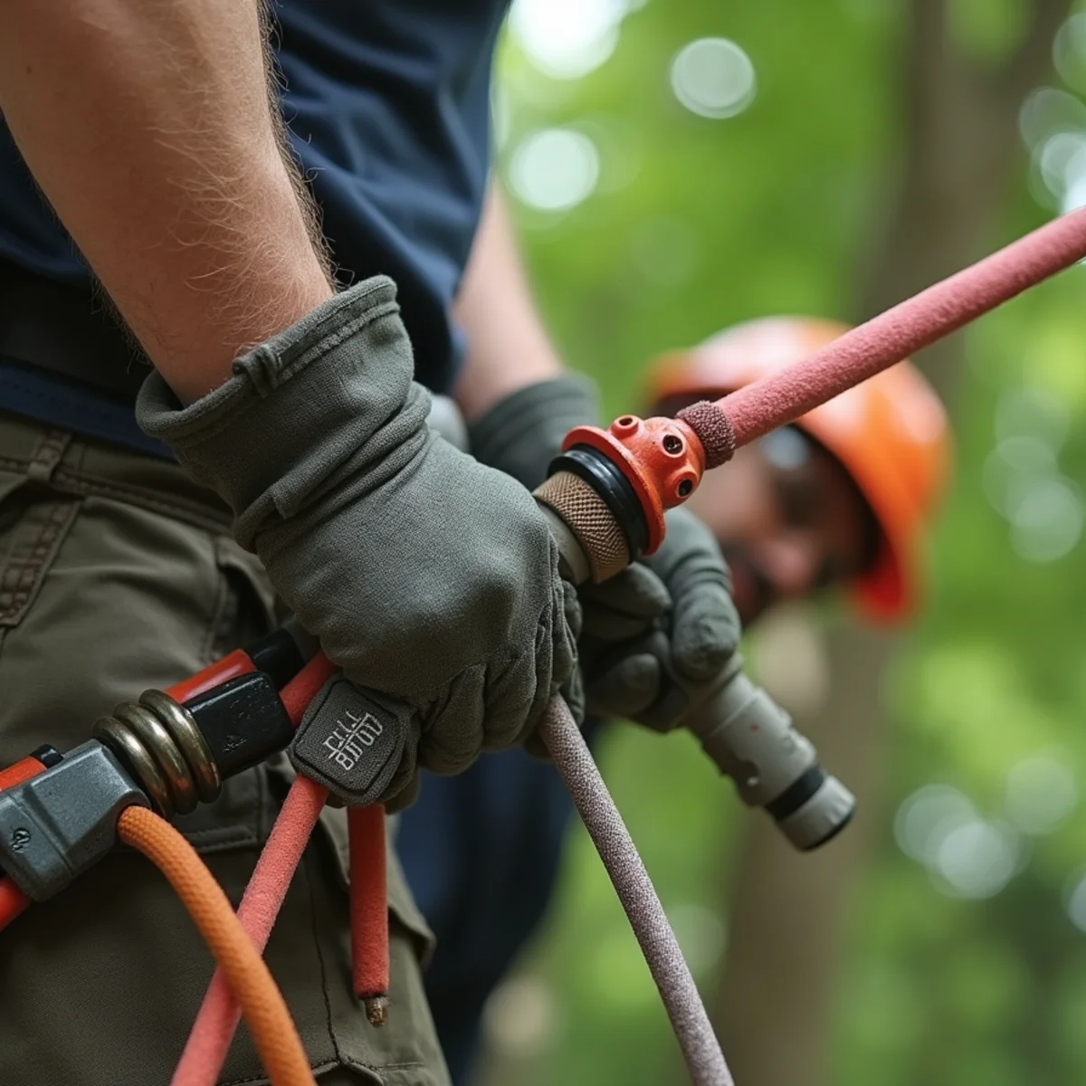 Synthetic dynamic arborist cabling system supporting multi-leader tree canopy in high wind