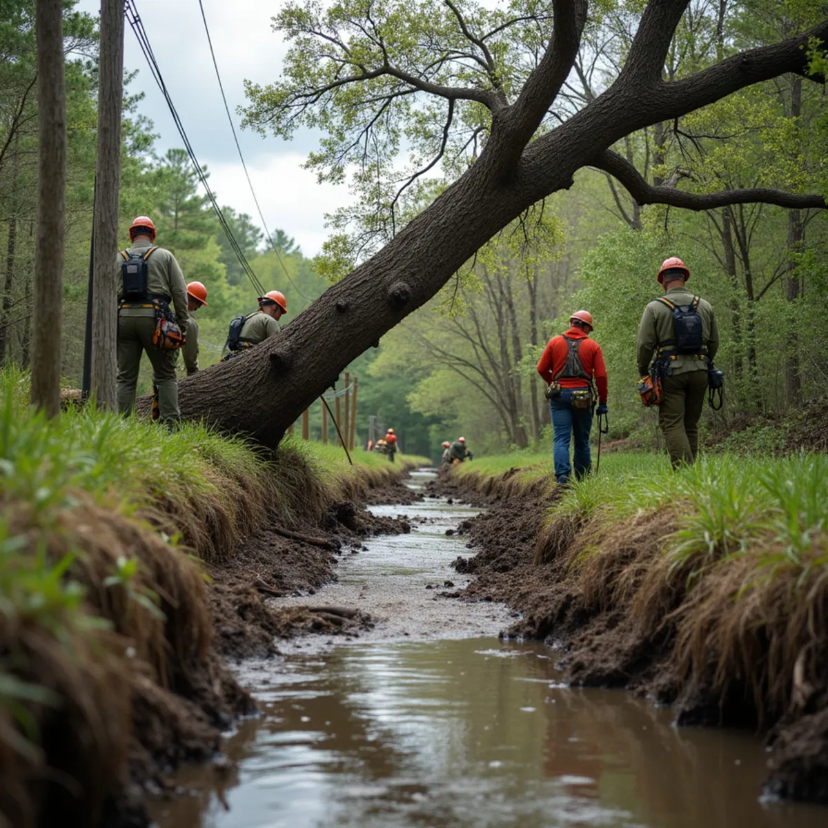 Heavy pine and hardwood management near Muddy Creek drainage in Midland NC